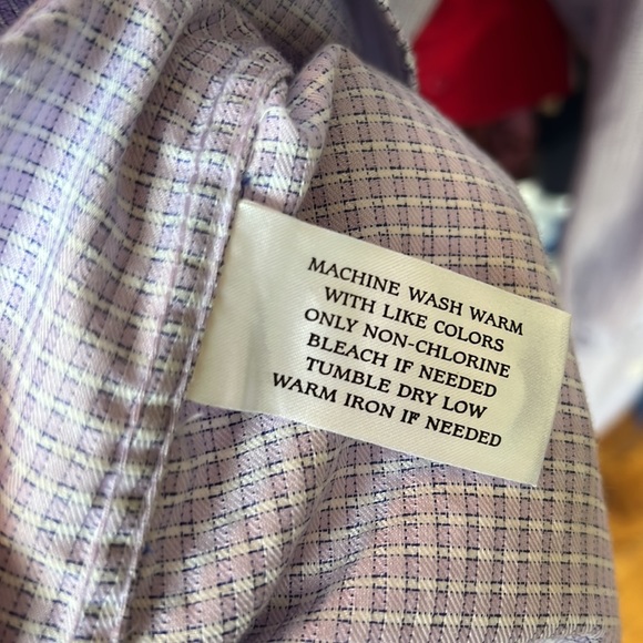 Neiman Marcus Men's Dress Shirt Button Down in Purple Check - Picture 5 of 6